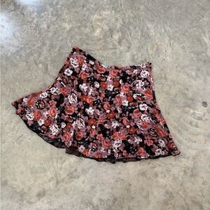 Floral Flouncy Mini Skirt